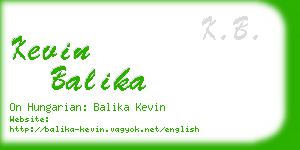 kevin balika business card